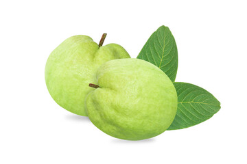 Fresh guava fruit isolated on white background, healthy concept