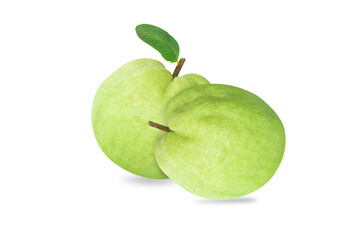 Fresh guava fruit isolated on white background, healthy concept