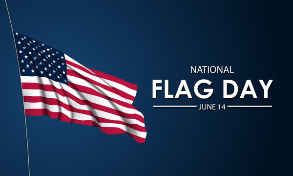 Flag Day In United States June 14 Background Vector Illustration