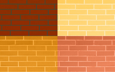 Collage of brick wall textures in different colors