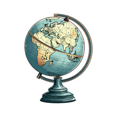 Old fashioned globe symbolizes global communications and education