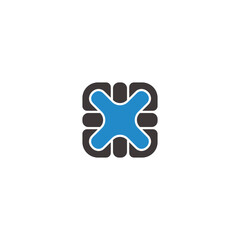 x cross simple geometric logo vector