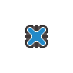 x cross simple geometric logo vector