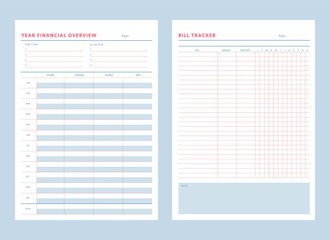 Bill tracker and financial planner. (summer)