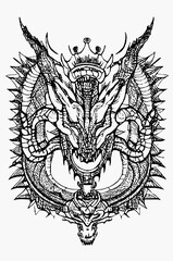 line of dragon handrawn artwork