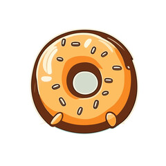 Donut peanut chocolate Icon Illustration for national donut day