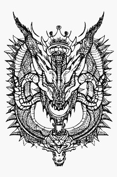 line of dragon handrawn artwork