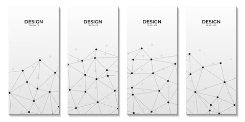 abstract grey geometric brochures background with triangle shape pattern and molecular