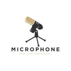 microphone vector illustration logo design