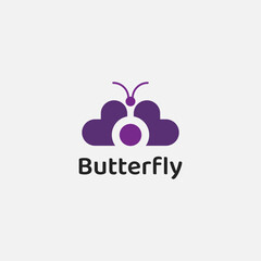 Butterfly logo with unique shape. Perfect for beauty, fashion and accessories businesses.