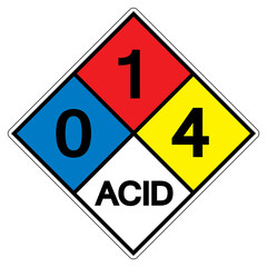 NFPA Diamond 704 0-1-4 ACID Symbol Sign, Vector Illustration, Isolate On White Background Label. EPS10