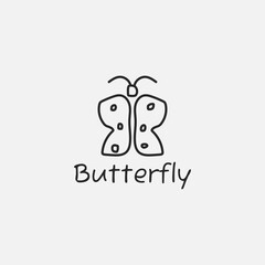 Abstract butterfly logo from lines. Suitable for beauty and accessories business.