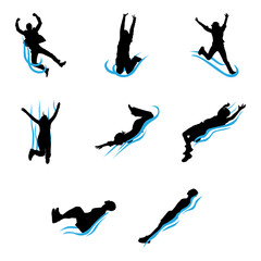 water slide silhouette set