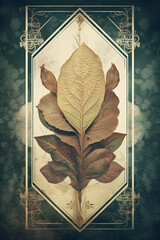 Leaves and Metallic Gold Frame Generative AI