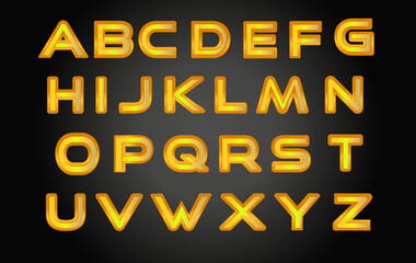 set of Gold alphabet letters