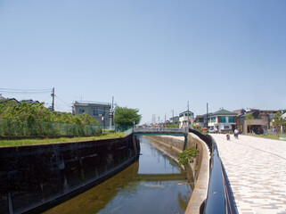 Obraz na płótnie Canvas 公園から見える石神井川