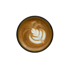 isolate a glass of coffee on white background