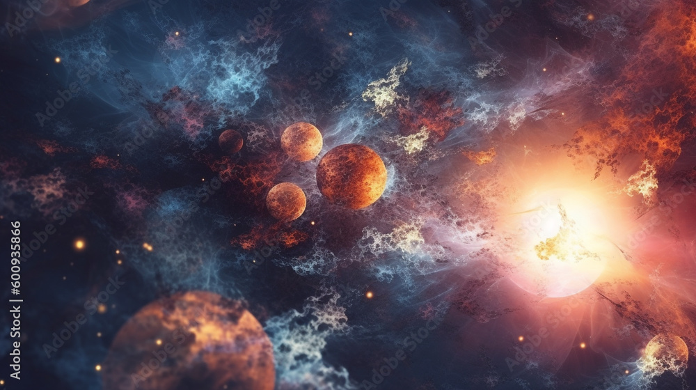 Wall mural generative ai, an abstract background image with a cosmic theme