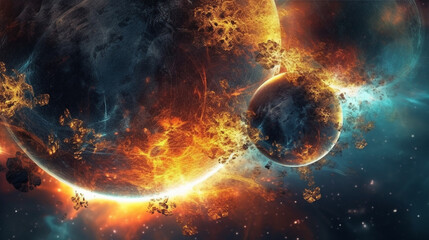 Obraz premium Generative AI, an abstract background image with a cosmic theme