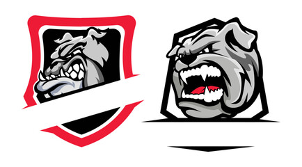 Bulldog logo design for esports team. Bulldog logo badge emblem.
