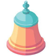 A shiny colored handbell design