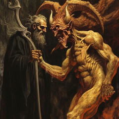 A god and the demon - Generated by AI