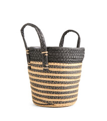 Wicker basket on white background