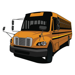 school bus transportation flat vector design