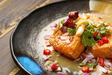 Street special snack fried stinky tofu