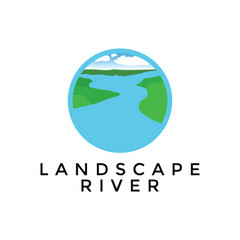 illustration vector graphic landscape river design template