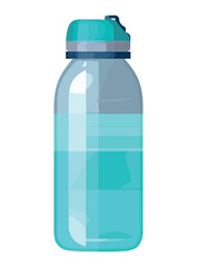 Transparent plastic bottle with refreshing purified water