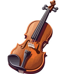 Classical wooden violin illustration