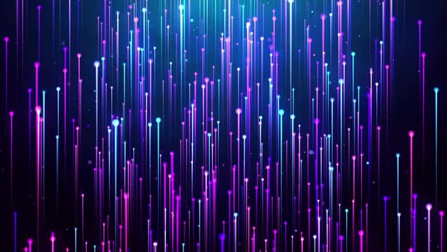 Abstract line digital transfers particle light abstract background. Technology digital wave concept. abstract motion wave blue dots with glowing defocused particles.