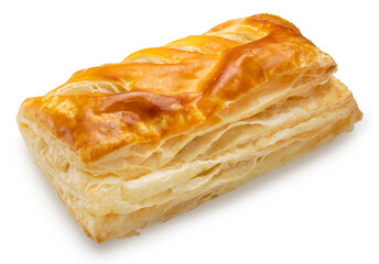 Crispy Pie Bread isolated on white background, Bread Pie on White With clipping path