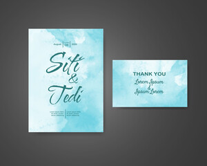 Wedding invitation with abstract watercolor background
