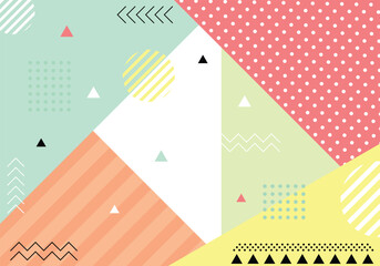 Colorful geometric background template banner and Memphis Design with Modern unique shape