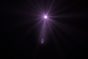 Lens flare effect on black background