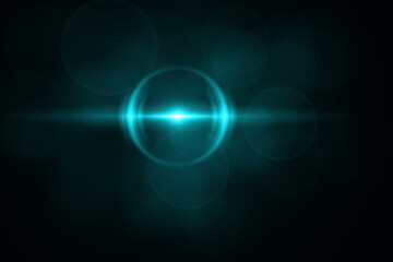 Lens flare effect on black background