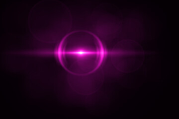 Lens flare effect on black background