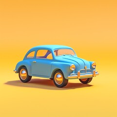 car isolated on yellow background