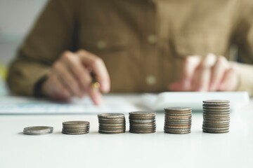Fototapeta premium The concept of saving money or savings, investment.