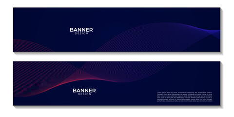 Fototapeta premium banners set with Modern Flow Colorful Wave Lines Digital Equalizer Background Design