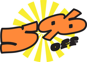 Summer Sale 5 Percent Discount Sticker Tag