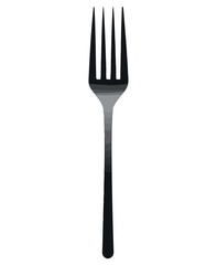 Shiny silverware on clean white plate isolated