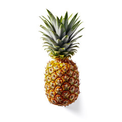 Fototapeta premium Ideal fresh pineapple, isolated on a white background, generative AI