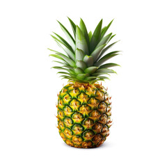 Fototapeta premium Ideal fresh pineapple, isolated on a white background, generative AI