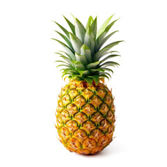 Fototapeta premium Ideal fresh pineapple, isolated on a white background, generative AI