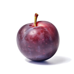 Fototapeta premium Ideal fresh plum, isolated on a white background, generative AI