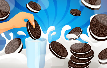 Cookies with Milk Background