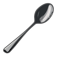 Shiny silverware on white isolated vector